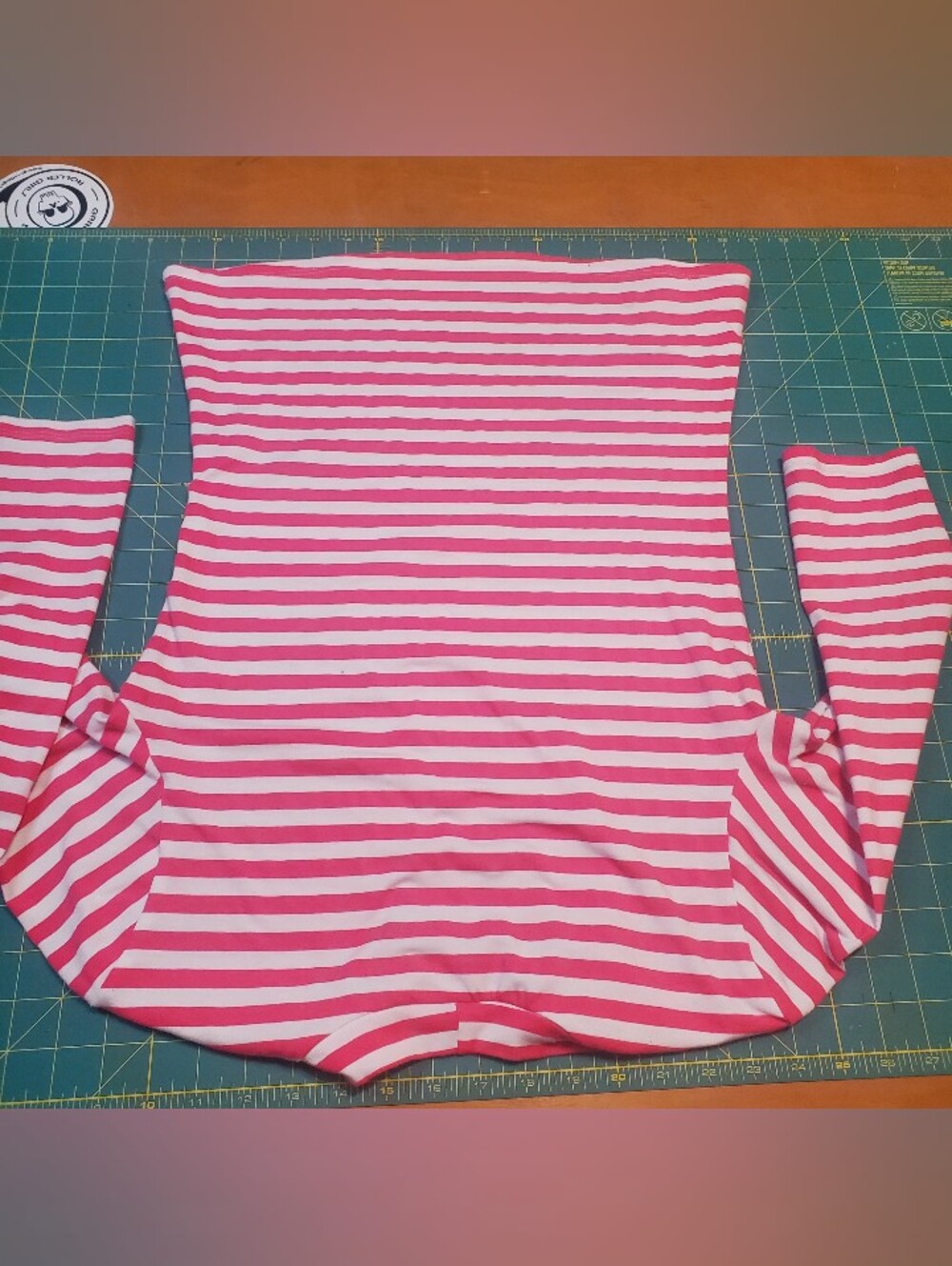 Vixen Bad Girl Pink & White Striped Shirt, Original Run. - Picture 5 of 7
